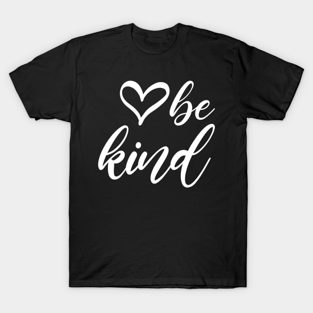 Be Kind Text In Modern Typography With Cute Heart Shape Art T-Shirt by mangobanana